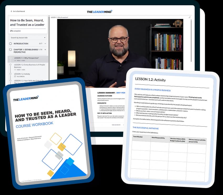 THELEADERMIND course lesson, activity, and learning materials preview